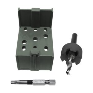 Set Helpo cu șablon verde de găurire, burghiu cu zencuitor și bit TX25 pentru montajul plăcilor de terasă