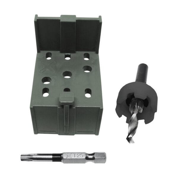 Set Helpo cu șablon verde de găurire, burghiu cu zencuitor și bit TX25 pentru montajul plăcilor de terasă