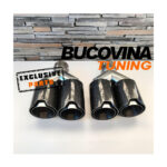 Set ornamente evacuare fibră carbon lucios