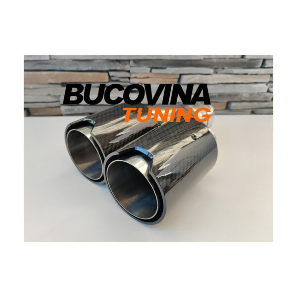 Set ornamente evacuare fibră carbon lucios — imaginea 2