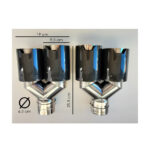 Set ornamente evacuare fibră carbon lucios — imaginea 5