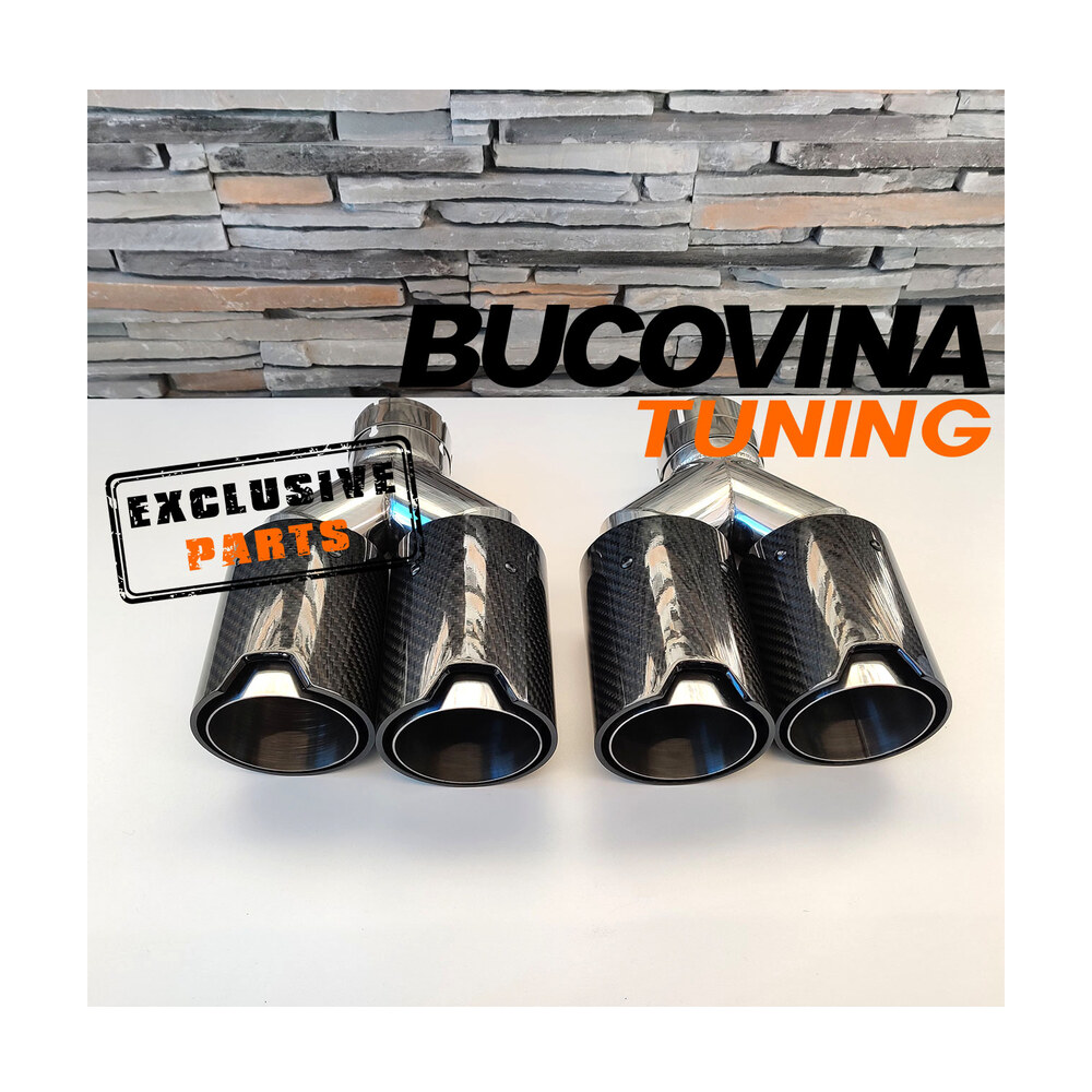 Set ornamente evacuare fibră carbon lucios Set ornamente evacuare fibră carbon lucios