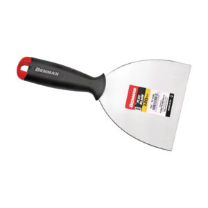 Șpaclu Benman de 120 mm din inox flexibil, cu mâner negru cu roșu și eticheta Flex Blade pe lamă