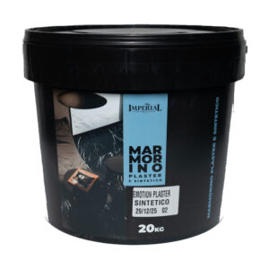 Găleată neagră Imperial Marmorino Plaster e Sintetico de 20 kg, cu autocolantul Emotion Plaster Sintetico