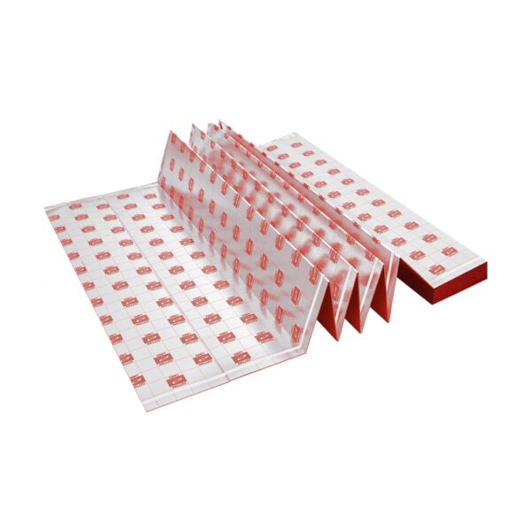 Substrat Arbiton Secura argintiu, pliat în zigzag, cu marcaje roșii „Cutting lines”