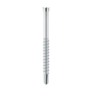 Șurub de terasă din inox cu vârf autoperforant pentru substructura din aluminiu, cu cap cilindric și filet scurt