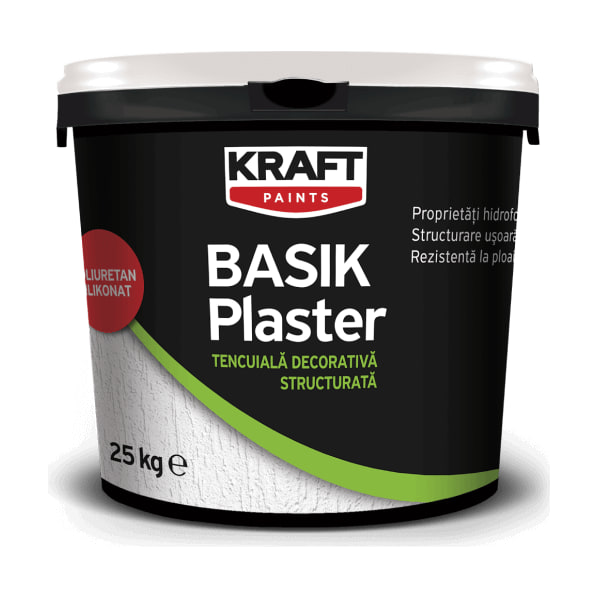 Găleată Kraft Paints Basik Plaster de 25 kg, tencuială decorativă structurată