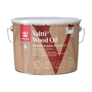 Găleata întreagă de 9 l Tikkurila Valtti Wood Oil, cu toarte metalice, ulei pentru lemnul de exterior și terase