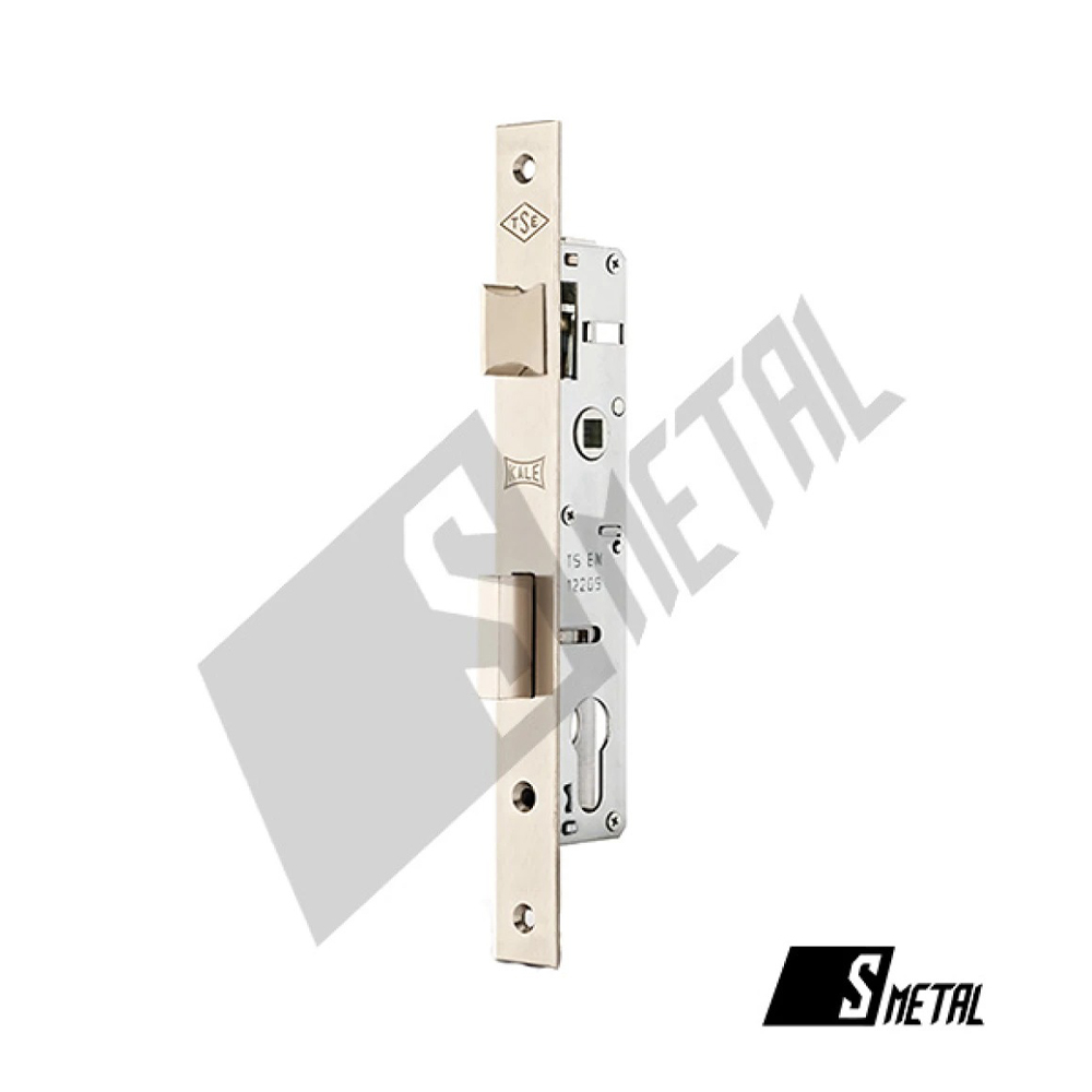 Yală uși metalice 172,5 × 36 mm, B 20 mm Yală îngustă pentru uși metalice, cu placă frontală, limbi de închidere și locaș pentru cilindru